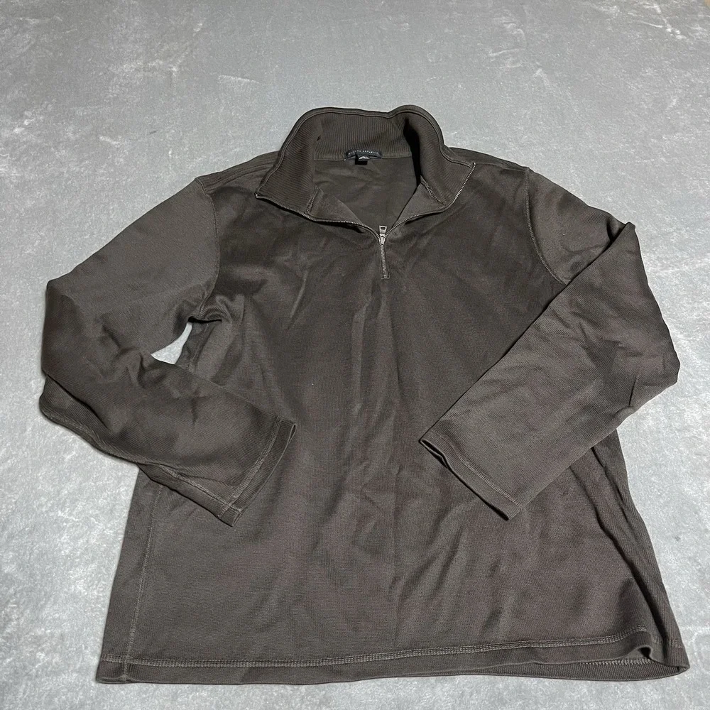 Banana Republic Half Zip Sweater Mens‎ Large Brown Preppy Pullover Outdoors
